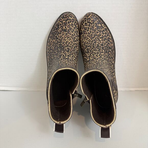 Lucky Brand Women's Rainboot Bootie Ankle Boot Shoes Leopard Print Size 8 M - Picture 7 of 10